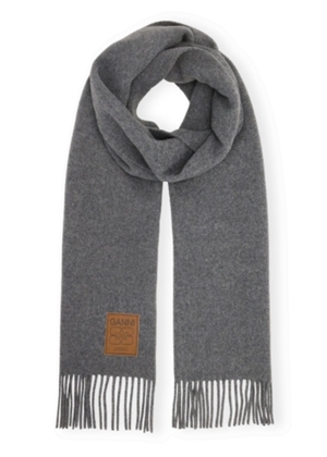 Double face wool solid scarf Paloma Melange A6932 Ganni 